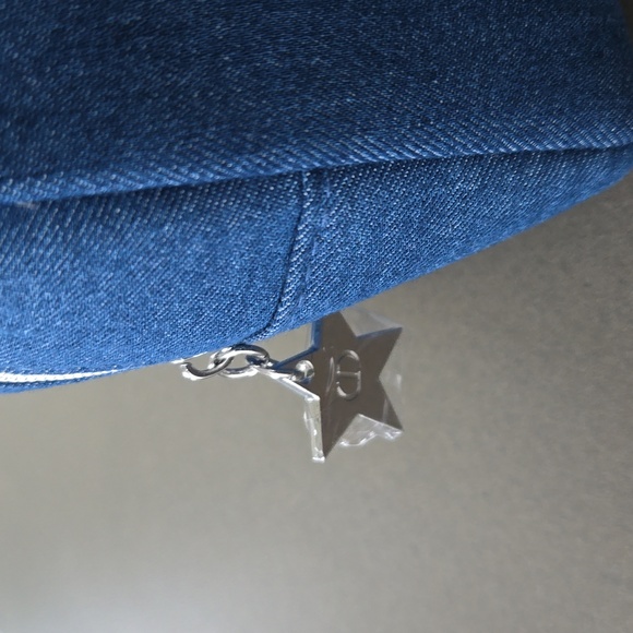 New never used DIOR denim bag pouch Dior denim Star charm & Miss Dior - Picture 2 of 8